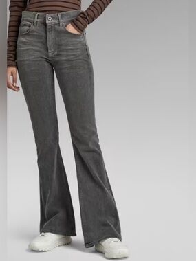 G-Star 3301 Flare Jeans in Dark Grey Size 29 Length 30